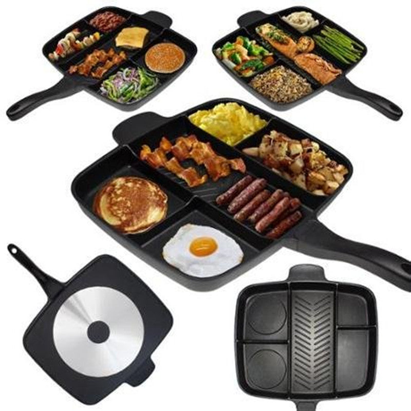 5-in-1 Master Pan Multi-Section Cooking Skillet by HitMyNeed