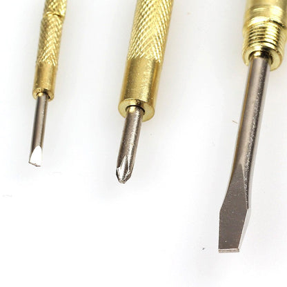 5-in-1 Mini Brass Hammer with Precision Screwdrivers by HitMyNeed