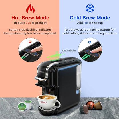 5-in-1 Multi Capsule Coffee Machine 19 Bar Hot & Cold by HitMyNeed