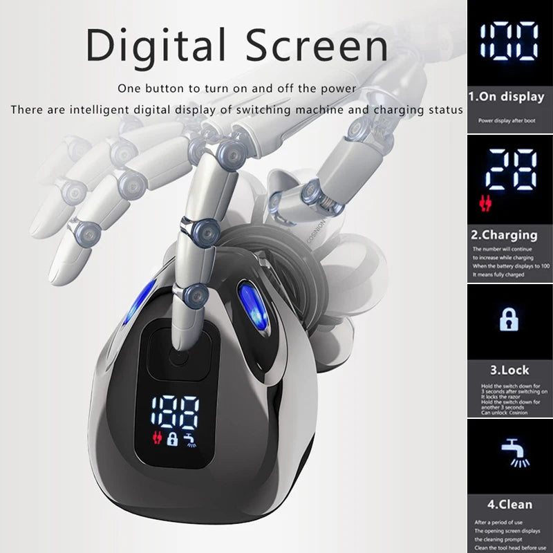 5-in-1 Rechargeable Bald Head & Beard Electric Shaver by HitMyNeed