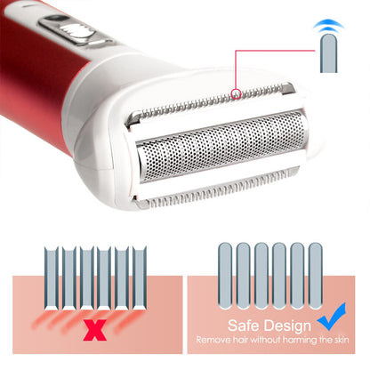 5-in-1 Rechargeable Women's Body Hair Epilator by HitMyNeed
