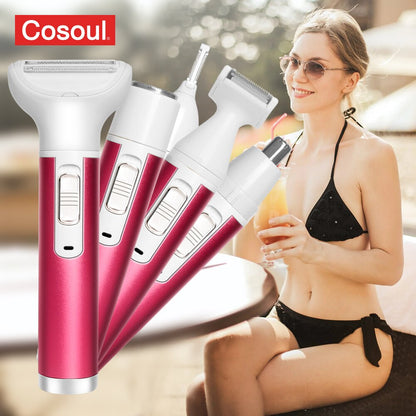5-in-1 Rechargeable Women's Body Hair Epilator by HitMyNeed