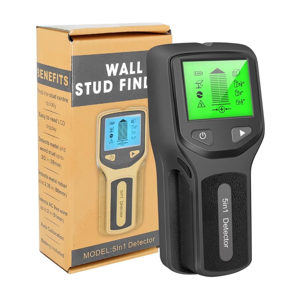 5-in-1 Wall Stud Finder, Metal & Live Wire Detector by HitMyNeed