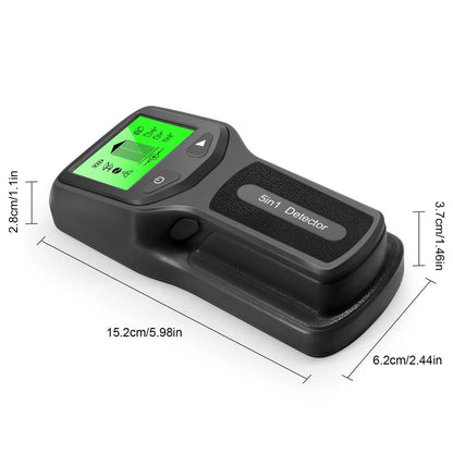 5-in-1 Wall Stud, Metal & Live Wire Detector by HitMyNeed