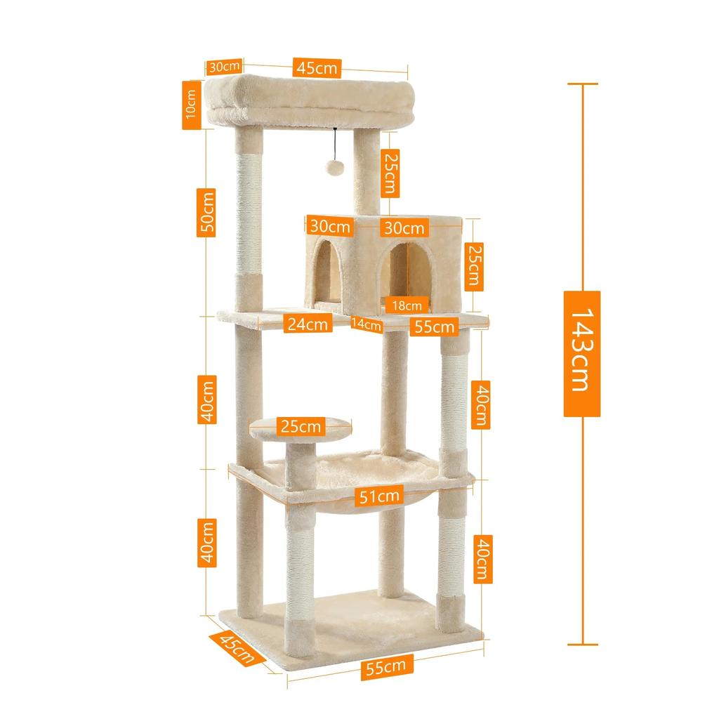 5-Level Cat Tree Tower for Indoor Large Cats by HitMyNeed