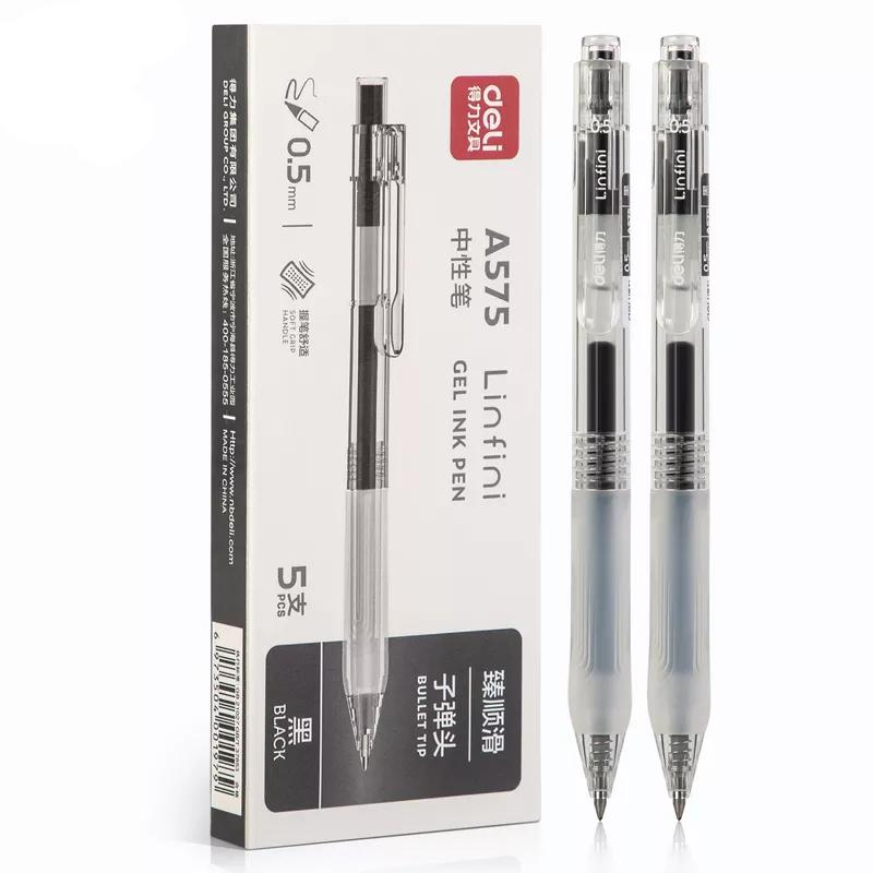 5-Pack Retractable 0.5 mm Gel Pens with Refills by HitMyNeed