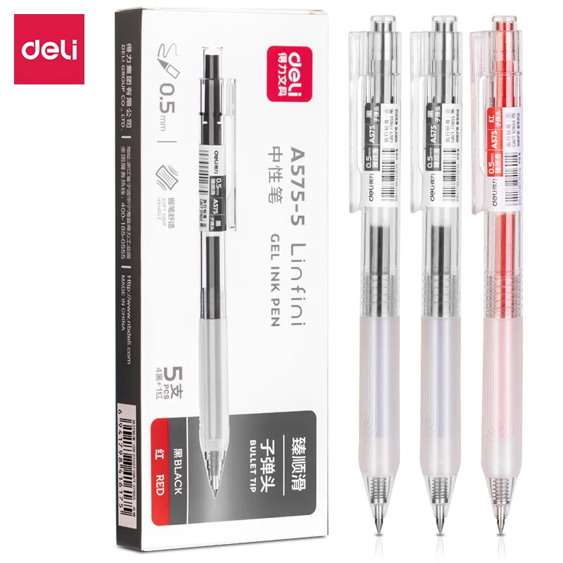5-Pack Retractable 0.5 mm Gel Pens with Refills by HitMyNeed