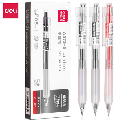 5-Pack Retractable 0.5 mm Gel Pens with Refills by HitMyNeed
