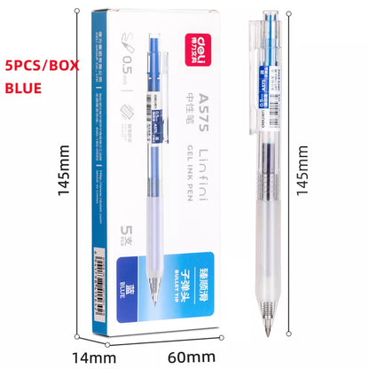 5-Pack Retractable 0.5 mm Gel Pens with Refills retractable-blue by HitMyNeed