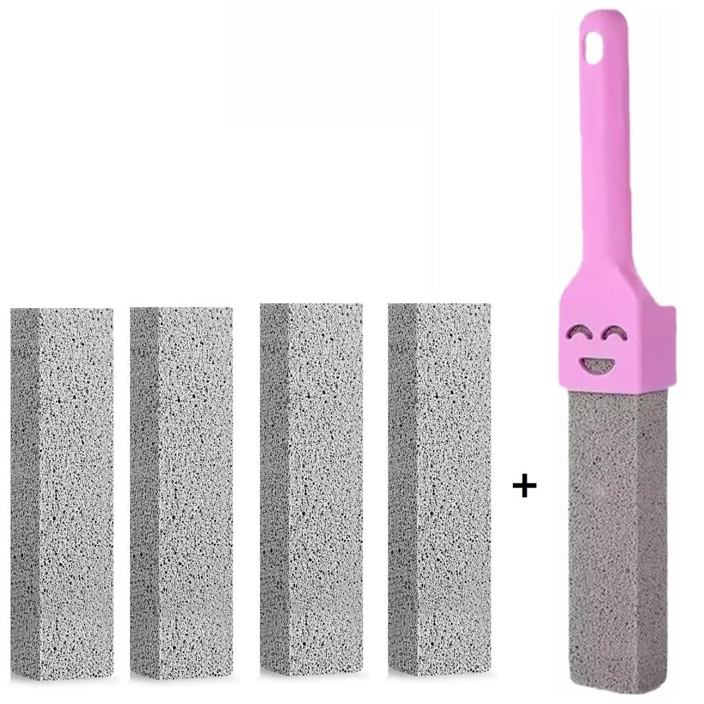 5 PCS Pumice Toilet & Bathroom Cleaning Stick Set pl-1-handle-5-stones by HitMyNeed