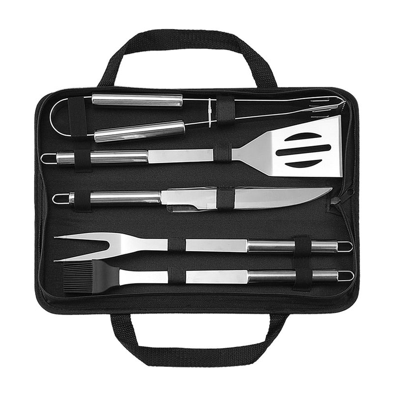 5-Piece BBQ Tool Set with Zipper Storage Bag by HitMyNeed