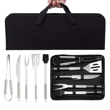 5-Piece BBQ Tool Set with Zipper Storage Bag by HitMyNeed
