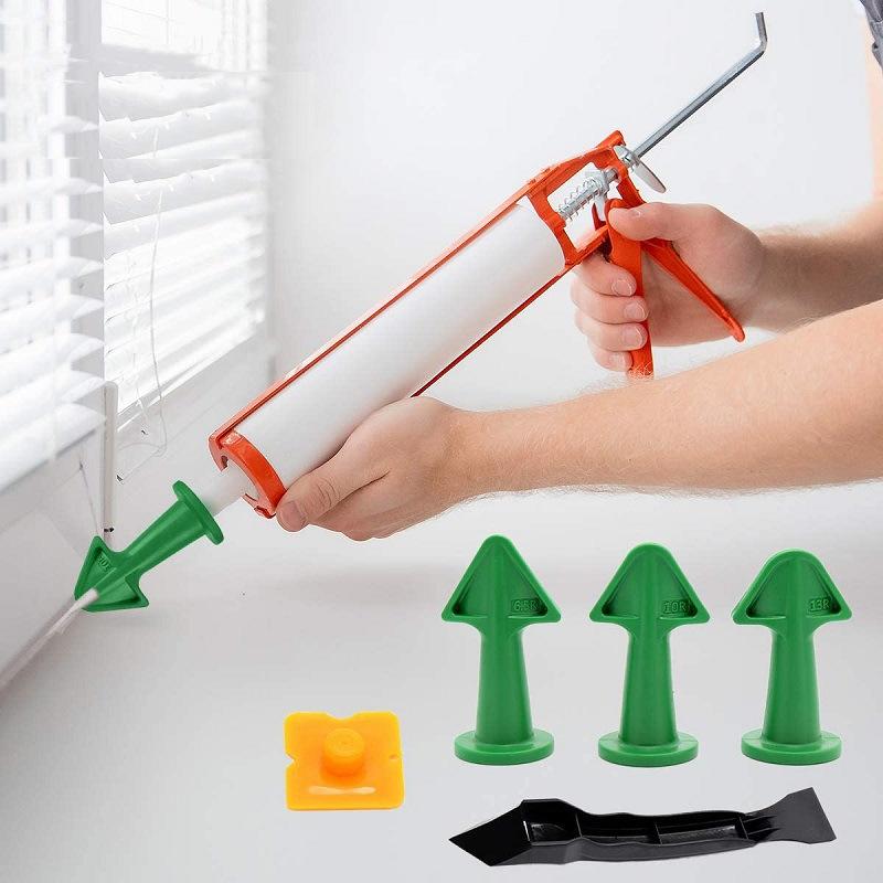 5-Piece Caulk Nozzle & Scraper Finishing Tool Set by HitMyNeed