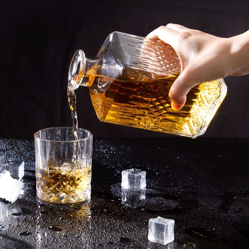 5-Piece Diamond Cut Whiskey Decanter and Glass Set by HitMyNeed