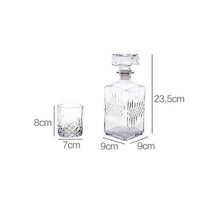 5-Piece Diamond Cut Whiskey Decanter and Glass Set by HitMyNeed