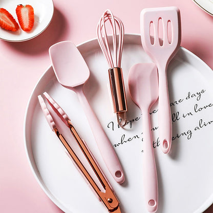 5-Piece Silicone and Wood Kitchen Utensil Set by HitMyNeed