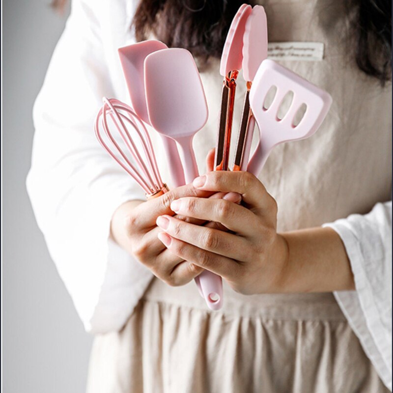 5-Piece Silicone and Wood Kitchen Utensil Set by HitMyNeed