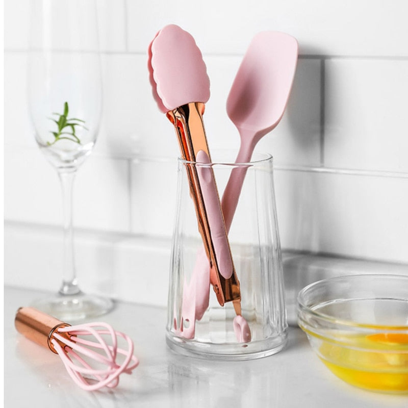 5-Piece Silicone and Wood Kitchen Utensil Set by HitMyNeed