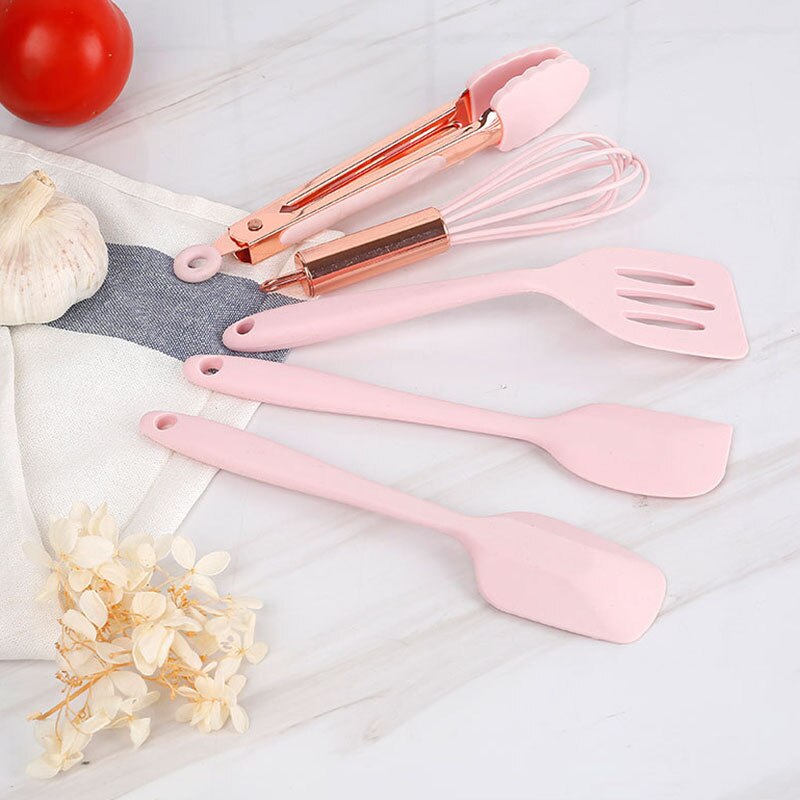 5-Piece Silicone and Wood Kitchen Utensil Set by HitMyNeed