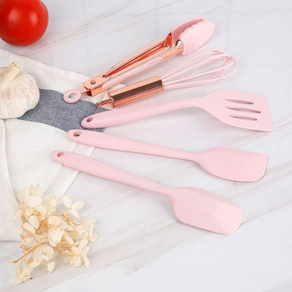 5-Piece Silicone and Wood Kitchen Utensil Set by HitMyNeed