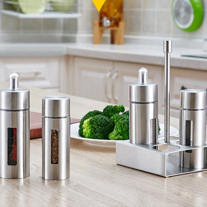 5-Piece Stainless Steel Spice & Condiment Jar Set by HitMyNeed