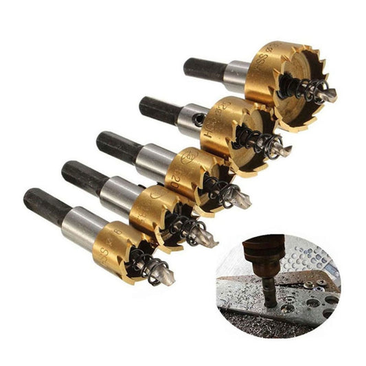 5‑Piece Wood Drill Bit Set with Titanium Coating by HitMyNeed