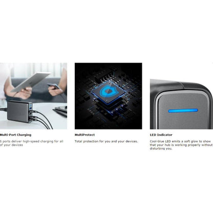 5 Port USB Desktop Charger with Fast Charging by HitMyNeed