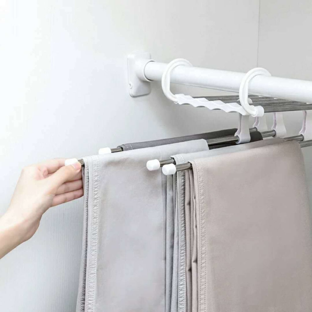 5-Rod Stainless Steel Pants Rack Hanger by HitMyNeed