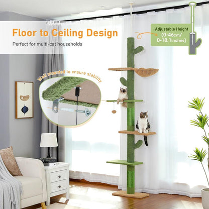 5-Tier Floor to Ceiling Cactus Cat Tree Tower by HitMyNeed