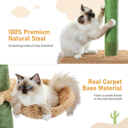 5-Tier Floor to Ceiling Cactus Cat Tree Tower by HitMyNeed