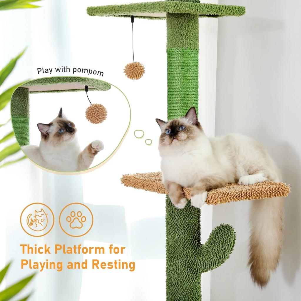 5-Tier Floor to Ceiling Cactus Cat Tree Tower by HitMyNeed