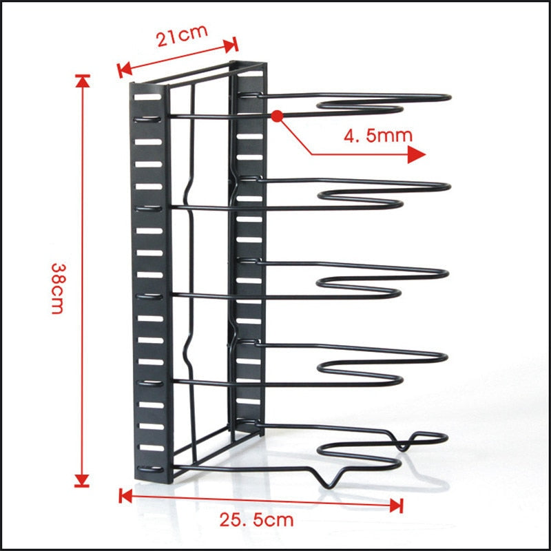 5-Tier Frying Pan and Pot Rack Organizer by HitMyNeed
