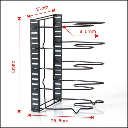 5-Tier Frying Pan and Pot Rack Organizer by HitMyNeed
