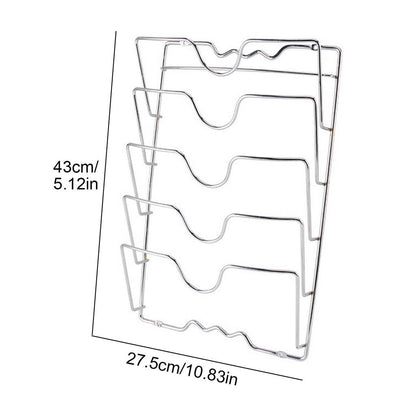 5-Tier Wall Mounted Pan Lid & Board Storage Rack by HitMyNeed