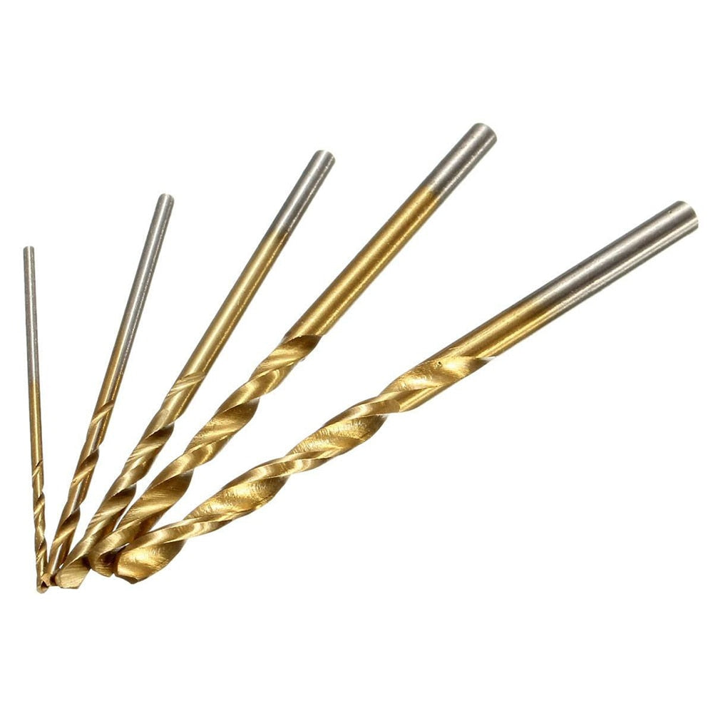 50-Piece HSS Titanium-Coated Twist Drill Bit Set by HitMyNeed