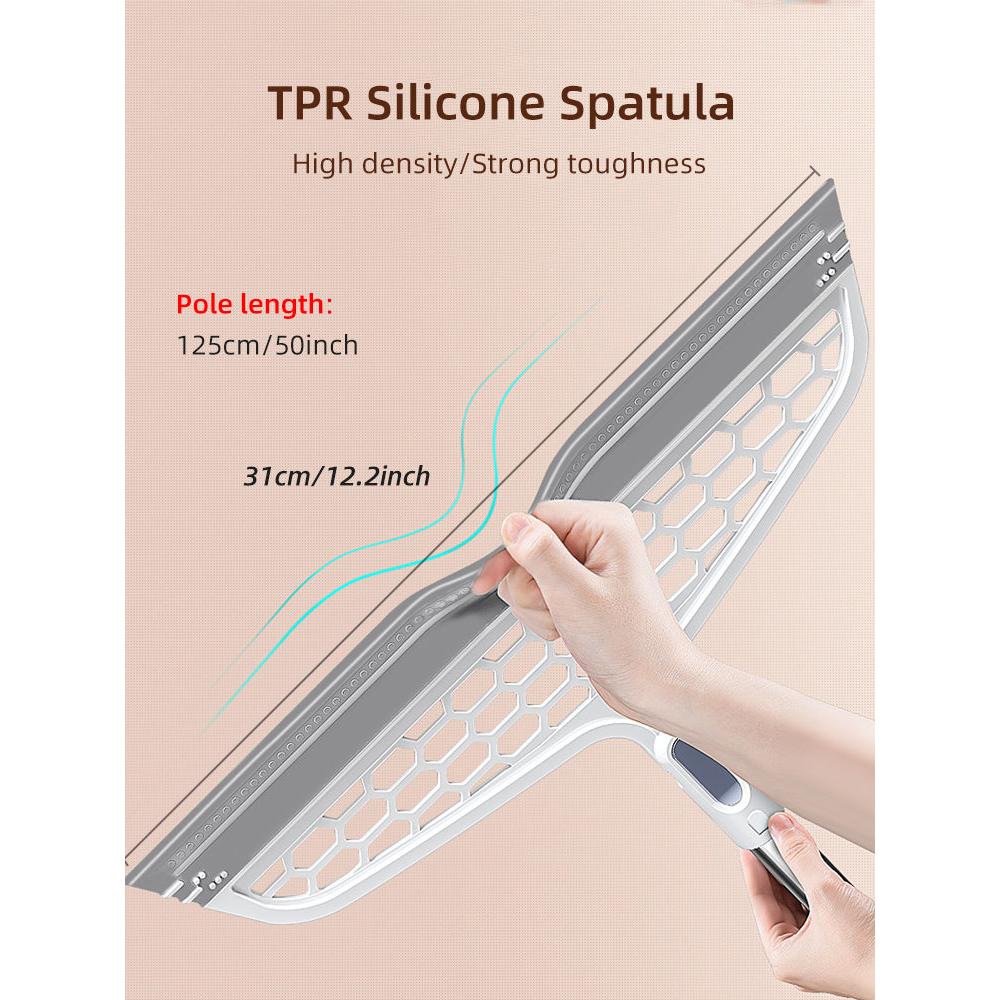 50" Silicone Floor Broom & Squeegee for Pet Hair by HitMyNeed
