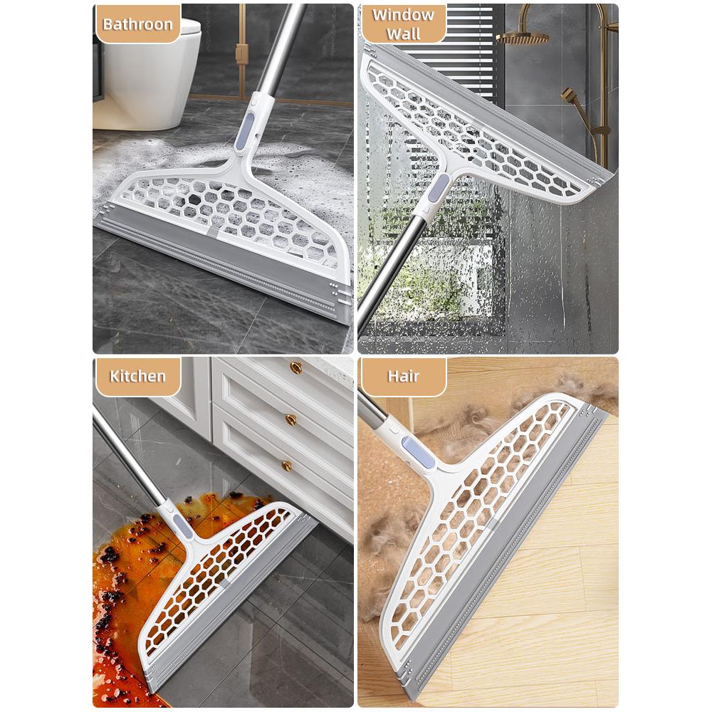 50" Silicone Floor Broom & Squeegee for Pet Hair by HitMyNeed