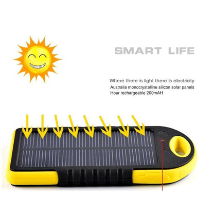 5000mAh Waterproof Solar Power Bank with Hook by HitMyNeed