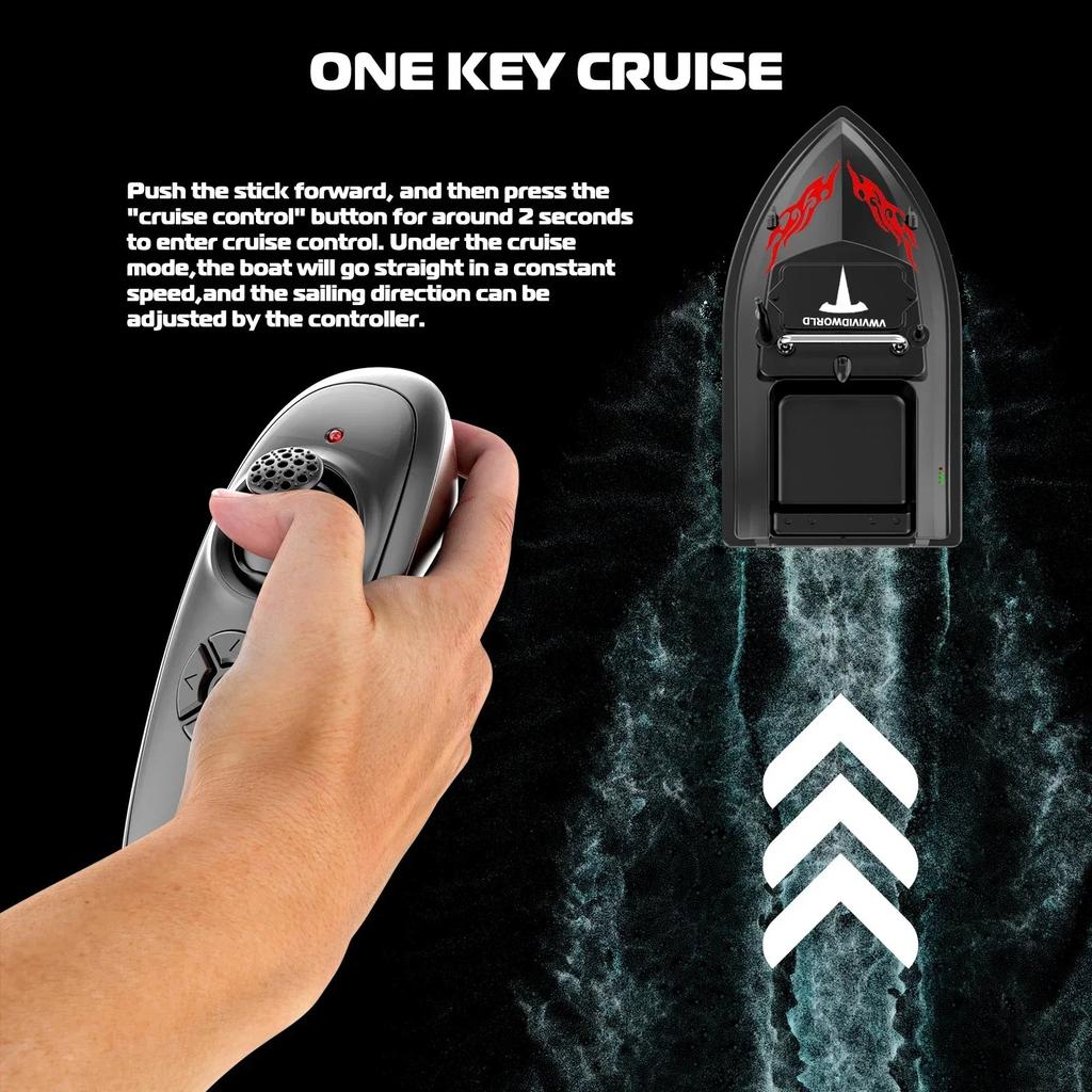 500m RC Fishing Bait Boat with 2kg Load & Night Lights by HitMyNeed