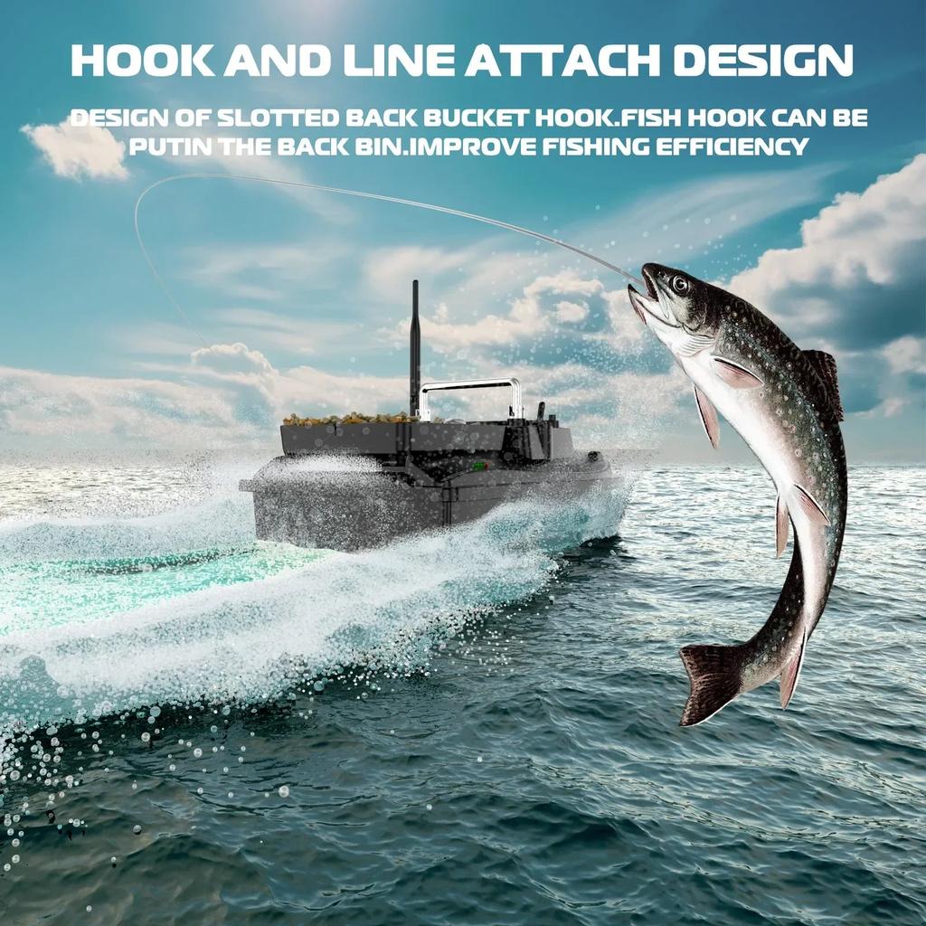 500m RC Fishing Bait Boat with 2kg Load & Night Lights by HitMyNeed