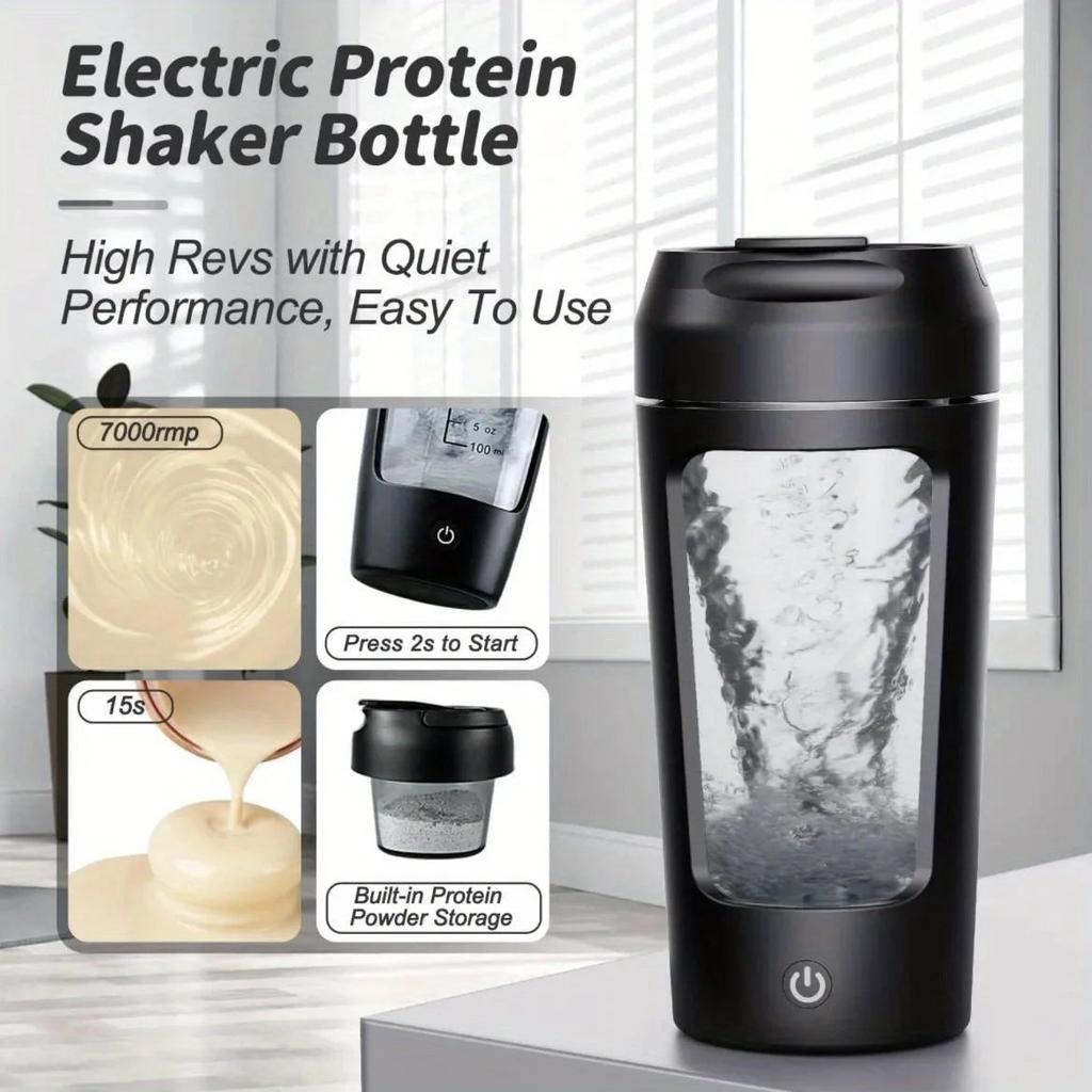 500ml Electric Protein Shaker Bottle with USB-C by HitMyNeed