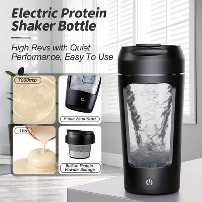 500ml Electric Protein Shaker Bottle with USB-C by HitMyNeed