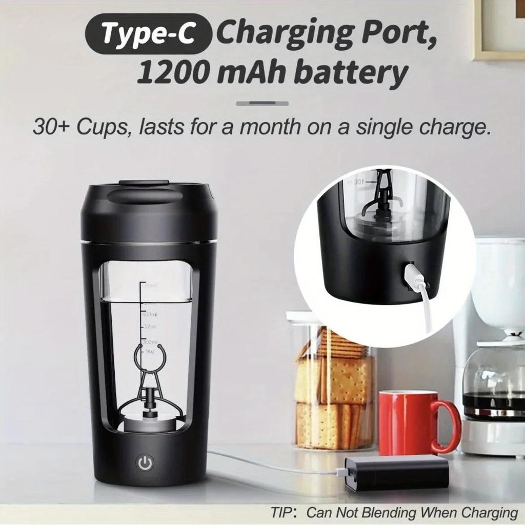 500ml Electric Protein Shaker Bottle with USB-C by HitMyNeed