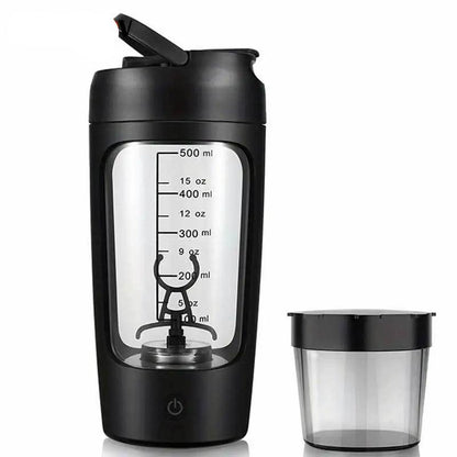 500ml Electric Protein Shaker Bottle with USB-C black by HitMyNeed