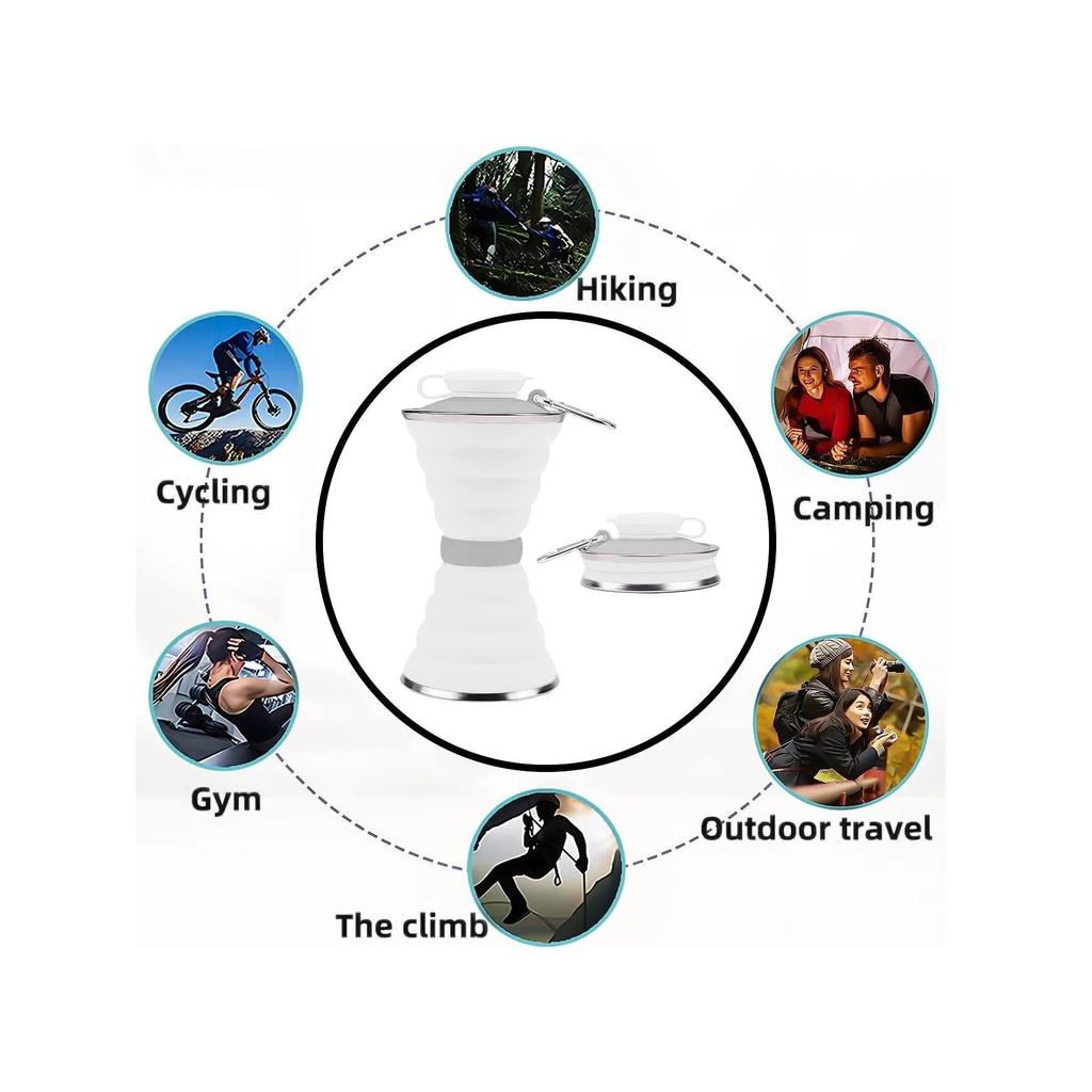 500ml Foldable Silicone Water Bottle for Travel & Sport by HitMyNeed