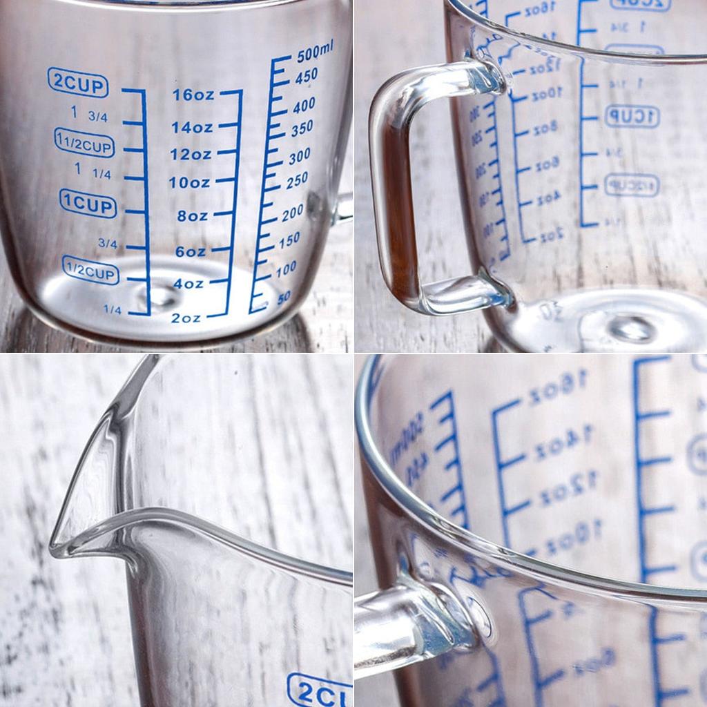 500ml Heat-Resistant Glass Measuring Cup with Spout by HitMyNeed