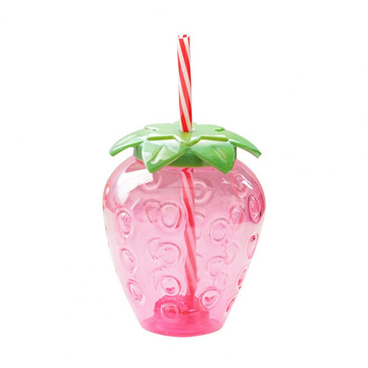 500ml Strawberry Bottle with Straw and Keychain by HitMyNeed