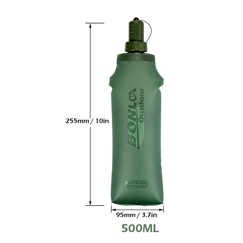 500ml TPU Folding Soft Flask Sports Water Bottle by HitMyNeed