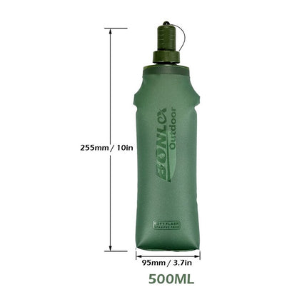 500ml TPU Folding Soft Flask Sports Water Bottle by HitMyNeed