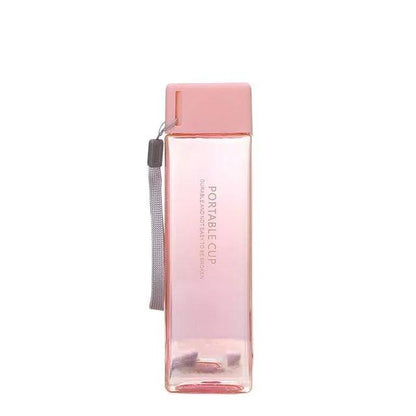 500ml Transparent Square Sports Water Bottle with Strap 11 by HitMyNeed